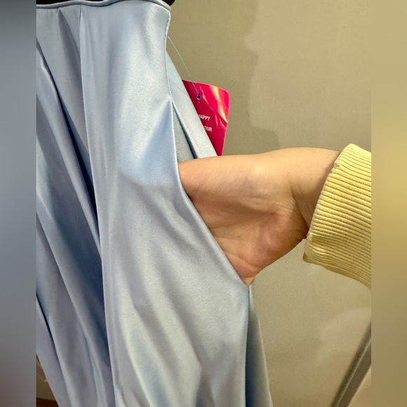 NWT BLONDIE NITES Blue and Black Formal Strapless Prom dress- Size 7 - Picture 6 of 9